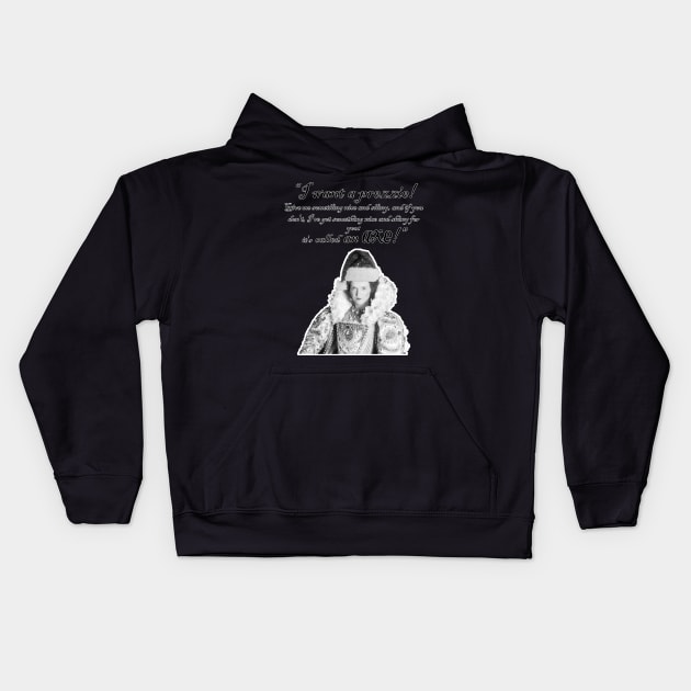 I Want a Prezzie Black & White Kids Hoodie by VoidDesigns